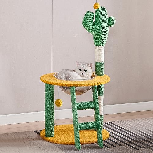 Katzenhaus Katzenbaum Kaktus Katzenturm mit Sisalüberzogenem Kratzbaum, gemütlicher Unterkunft, Plüschsitzstangen und Flauschigen Bällen für Hauskatzen Katzenhaus Katzenbaum Kaktus Katzenturm mit Sisalüberzogenem Kratzbaum, gemütlicher Unterkunft, Plüschsitzstangen und Flauschigen Bällen für Hauskatzen von Baodiale