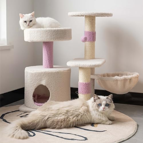 Katzenhaus Katzenbaum für Hauskatzen 80 cm hoher Katzenkletterturm mit Sisal-überzogenem Kratzbaum und -Brett Modernes Aktivitätshaus für Kätzchen mit Plüschsitzstange Katzenhaus Katzenbaum für Hauskatzen 80 cm hoher Katzenkletterturm mit Sisal-überzogenem Kratzbaum und -Brett Modernes Aktivitätshaus für Kätzchen mit Plüschsitzstange von Baodiale