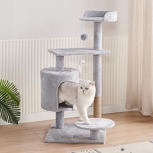 Katzenhaus Katzenbaum mit Spielzeug, Katzenturm für Hauskatzen, Katzenhaus mit gepolstertem Plüsch und Sisal-Kratzbäumen Katzenhaus Katzenbaum mit Spielzeug, Katzenturm für Hauskatzen, Katzenhaus mit gepolstertem Plüsch und Sisal-Kratzbäumen von Baodiale