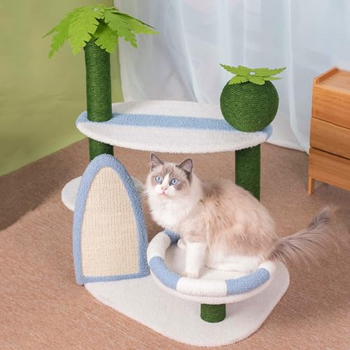 Katzenhaus-Kratzbaum, süßer 76,2 cm hoher Kratzbaum für Hauskatzen, Katzenbaum aus Sisalseil, Kratzbäume für große Katzen und Kätzchen, weiß Katzenhaus-Kratzbaum, süßer 76,2 cm hoher Kratzbaum für Hauskatzen, Katzenbaum aus Sisalseil, Kratzbäume für große Katzen und Kätzchen, weiß von Baodiale