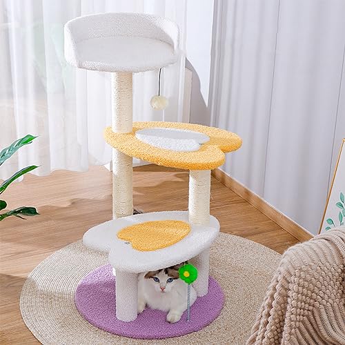 Katzenkratzbaum „Cat House“, 89,9 cm hoher Kratzbaum mit hochwertigem Sisalseil, 1 interaktiven baumelnden Bällen und Federballspielzeug für Kätzchen und Katzen im Haus Katzenkratzbaum „Cat House“, 89,9 cm hoher Kratzbaum mit hochwertigem Sisalseil, 1 interaktiven baumelnden Bällen und Federballspielzeug für Kätzchen und Katzen im Haus von Baodiale
