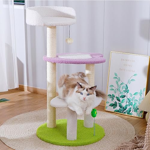 Katzenkratzbaum „Cat House“, 89,9 cm hoher Kratzbaum mit hochwertigem Sisalseil, 1 interaktiven baumelnden Bällen und Federballspielzeug für Kätzchen und Katzen im Haus Katzenkratzbaum „Cat House“, 89,9 cm hoher Kratzbaum mit hochwertigem Sisalseil, 1 interaktiven baumelnden Bällen und Federballspielzeug für Kätzchen und Katzen im Haus von Baodiale
