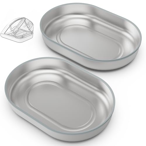 Edelstahlschalen für automatischen Mikrochip-Futterautomat für Haustiere – Dichtungsring-Design zur Frischehaltung und Geruchsreduzierung, leicht zu reinigen, 2er-Set von Baofum