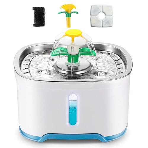 Katzen-Wasserbrunnen aus Edelstahl, 2,5 l Wasserspender für Katzen mit Wasserstandsfenster und LED-Licht für Wassermangel, 3-stufiger Filter & Niedrigenergiepumpe für Katzen und Hunde Katzen-Wasserbrunnen aus Edelstahl, 2,5 l Wasserspender für Katzen mit Wasserstandsfenster und LED-Licht für Wassermangel, 3-stufiger Filter & Niedrigenergiepumpe für Katzen und Hunde von Baomaeyea