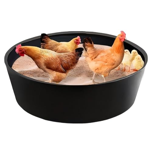 Baoqifong Hühnerbad, Faltbares Zubehör für den Hühnerstall, Box 64cm Verstellbarer Bodenloser Container für Sauberes und Gesundes Geflügel wie Enten, Hähne und Hennen auf dem Bauernhof von Baoqifong