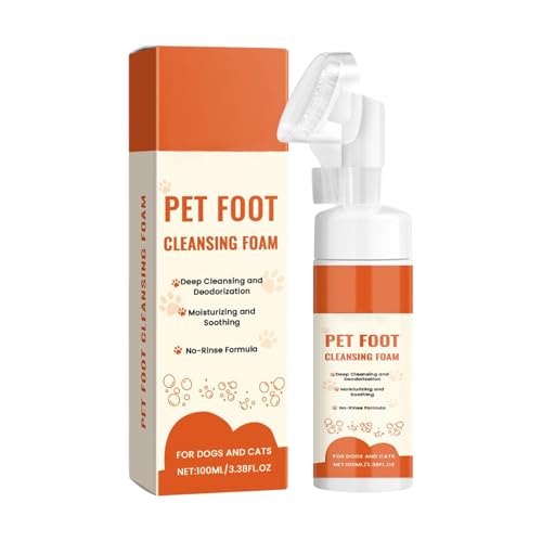 Baoqifong Pfotenreiniger,Katzenpfoten Reiniger,100ML Reinigungsschaum Mit Weicher Bürste Zum Waschen Fellwechsel Pflege Hautpflege Welpen Hausbad Kitten Reisen Spa | Für Mittelgroße Und Große Rassen, von Baoqifong