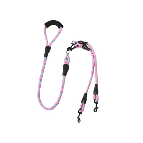Baoqifong Zwei Hunde Leine | Zwei-Tier Hundeleine Haustiergeschirr | Tier Sicherheitsausrüstung Ergonomischer Griff 360 Grad Drehfunktion für Kleine Mittelgroße Große Hunderassen Wanderungen Camping von Baoqifong
