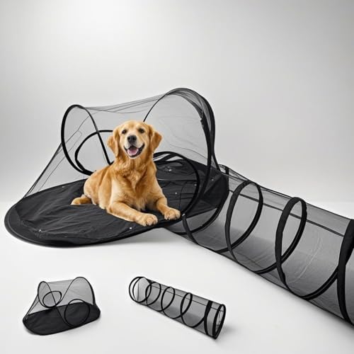 Outdoor Hundegehege & Catio mit wetterfestem Tunnel, belüftetem Zelt und tragbarem Spielhaus - Pop-Up Haustier-Laufstall für Hunde, Katzen, Kleintiere Outdoor Hundegehege & Catio mit wetterfestem Tunnel, belüftetem Zelt und tragbarem Spielhaus - Pop-Up Haustier-Laufstall für Hunde, Katzen, Kleintiere von Baoyemes