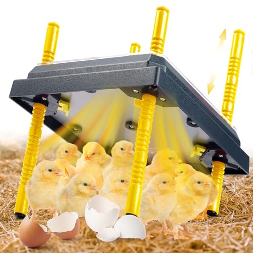 Baquler Hühnerbrutgerät, verstellbare Höhe, Hühnerstall, Heizung für Hühner, Küken und Entenküken, Wachteln (gelb, 25,4 cm) von Baquler