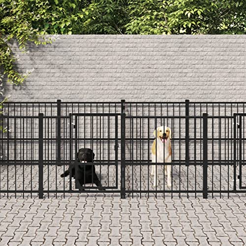 BaraSh Outdoor-Hundezwinger Dog House Outdoor Pet Comfort Katzengehege Hundeauslauf DraußEn Tiergehege Stahl 11,26 m² 3124665 von BaraSh