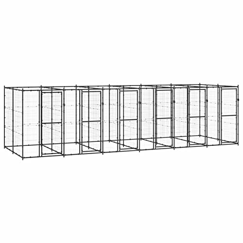 BaraSh Outdoor-Hundezwinger Dog House Outdoor Pet Comfort Katzengehege Hundeauslauf DraußEn Tiergehege Stahl 14,52 m² von BaraSh