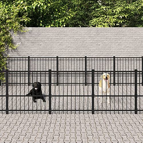 BaraSh Outdoor-Hundezwinger Dog House Outdoor Pet Comfort Katzengehege Hundeauslauf DraußEn Tiergehege Stahl 18,82 m² von BaraSh