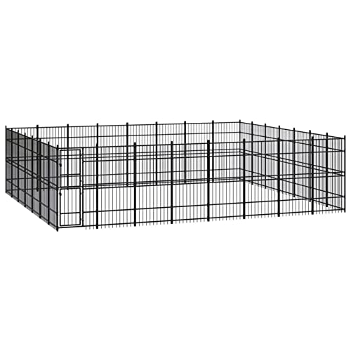 BaraSh Outdoor-Hundezwinger Dog House Outdoor Pet Comfort Katzengehege Hundeauslauf DraußEn Tiergehege Stahl 51,61 m² von BaraSh