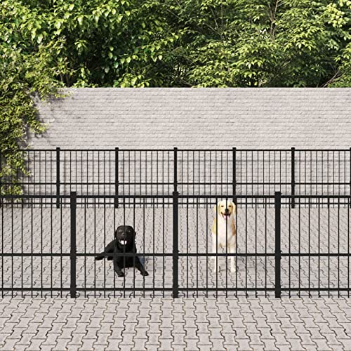 BaraSh Outdoor-Hundezwinger Dog House Outdoor Pet Comfort Katzengehege Hundeauslauf DraußEn Tiergehege Stahl 56,45 m² von BaraSh