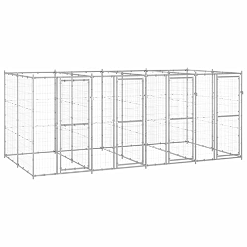 BaraSh Outdoor-Hundezwinger Dog House Outdoor Pet Comfort Katzengehege Hundeauslauf DraußEn Tiergehege Verzinkter Stahl 9,68 m² von BaraSh