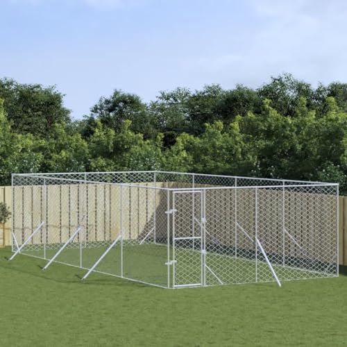 BaraSh Outdoor-Hundezwinger Silbern 4x8x2 m Verzinkter Stahl Hundehaus HundekäFig Hundezwinger Outdoor HundehüTten FüR DraußEn BaraSh Outdoor-Hundezwinger Silbern 4x8x2 m Verzinkter Stahl Hundehaus HundekäFig Hundezwinger Outdoor HundehüTten FüR DraußEn von BaraSh
