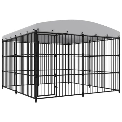 BaraSh Outdoor-Hundezwinger mit Überdachung EisenkäFig FüR Hunde Outdoor Hundezwinger HaustierkäFig Hundevilla 300x300x210 cm BaraSh Outdoor-Hundezwinger mit Überdachung EisenkäFig FüR Hunde Outdoor Hundezwinger HaustierkäFig Hundevilla 300x300x210 cm von BaraSh