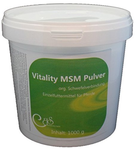 Vitality MSM Pulver Pferde - Pferdegelenke, Muskeln, Fellwechsel, höchster Reinheitsgrad, Tierfutter, (1000 g) von Barbara Seitz