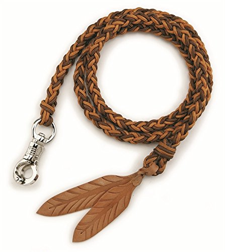 Barefoot Führstrick schwarz-blau – 1,70 m – Anbindestrick mit drehbarem Panikhaken & Lederklatsche – aus rundgeflochtenem Bergseil von Barefoot
