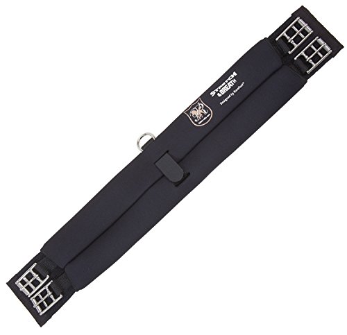Barefoot Sattelgurt Stretch & Breath 45 cm – elastischer Kurzgurt – atmungsaktiv & waschbar – weich gepolstert aus reißfestem Nylon – 2 Ringe pro Seite von Barefoot