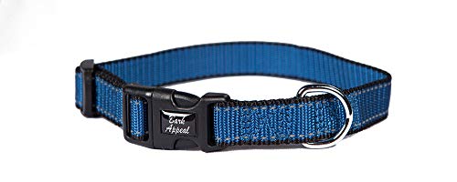 Reflektierendes Halsband (M – 25,4–40,6 cm, Blau) von Bark Appeal