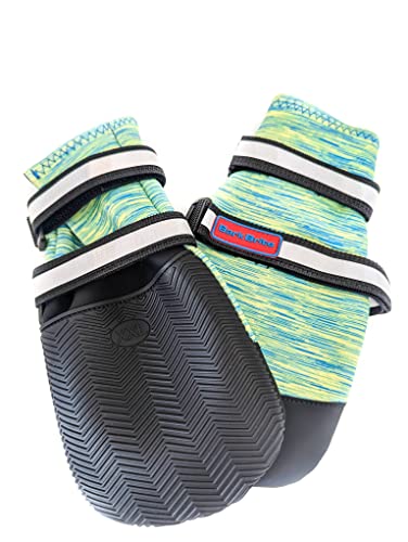Allwetter-Neopren-Hundeschuhe mit reflektierenden Riemen, in 5 Größen! (Türkis, XXL) von Bark Brite