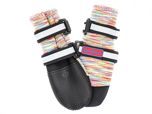 Allwetter-Stiefel, Neopren, Pfotenschutz, mit reflektierenden Riemen, in 5 Größen (Mehrfarbig, Größe M) von Bark Brite