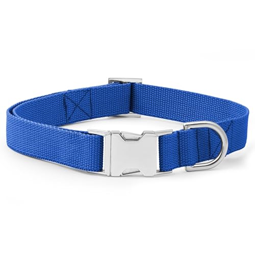 Unzerstörbares Hundehalsband, vollständig anpassbare Passform, wasserdichtes Nylon, geruchsresistent, Metallschnalle und Versteller, Marineblau, Größe L, 2,5 cm Unzerstörbares Hundehalsband, vollständig anpassbare Passform, wasserdichtes Nylon, geruchsresistent, Metallschnalle und Versteller, Marineblau, Größe L, 2,5 cm von Bark Duke