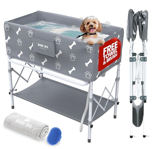 Hundebadewanne - Kostenlose Bürste & Handtuch - Faltbare, tragbare & leichte Waschstation - Einfach zu bedienen zum Baden & Duschen - Indoor & Outdoor Haustierpflege Hundebadewanne - Kostenlose Bürste & Handtuch - Faltbare, tragbare & leichte Waschstation - Einfach zu bedienen zum Baden & Duschen - Indoor & Outdoor Haustierpflege von Bark Spa