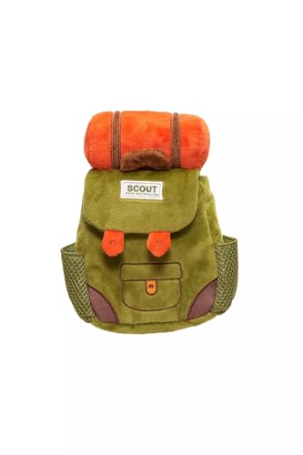 BARK Scout Camping-Rucksack, Plüsch-Hundespielzeug, Grün und Orange, Größe S/M BARK Scout Camping-Rucksack, Plüsch-Hundespielzeug, Grün und Orange, Größe S/M von Barkbox