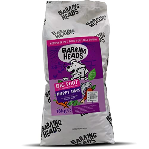 Barking Heads Dry Dog Food for Large Breed Puppies - Puppy Days - 100% Natural Chicken and Salmon, No Artificial Flavours, Good for Strong Teeth and Bones, 18 kg von Barking Heads