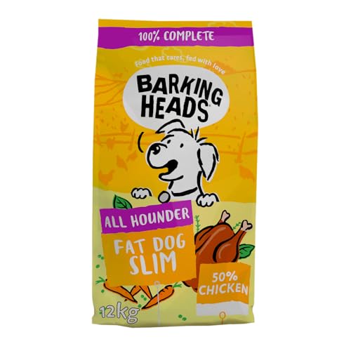 Barking Heads Fat Dog Slim, Diät Hundefutter für Hunde, 100% Natürliches Hundetrockenfutter mit Hühnerfleisch, Natürliche Tiernahrung für Ausgewachsene Hunde Aller Rassen, 12 kg von Barking Heads