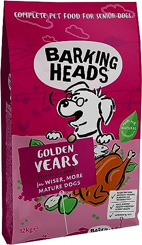 Barking Heads Golden Years Trockenfutter für Hunde, 100% Natürliches Hundetrockenfutter Senior mit Hühnerfleisch und Fisch, Natürliche Tiernahrung für Hunde Hohen Alters Aller Rassen, 12 kg Barking Heads Golden Years Trockenfutter für Hunde, 100% Natürliches Hundetrockenfutter Senior mit Hühnerfleisch und Fisch, Natürliche Tiernahrung für Hunde Hohen Alters Aller Rassen, 12 kg von Barking Heads