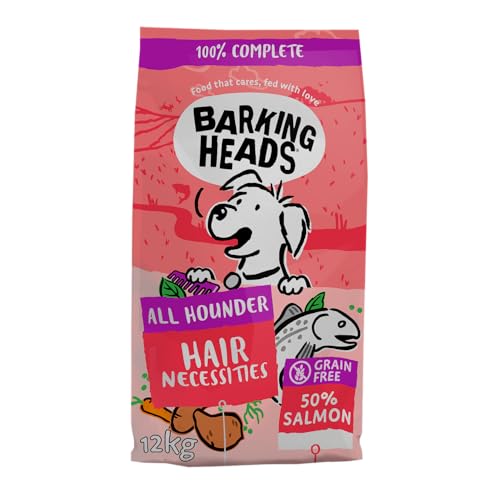 Barking Heads Pooched Salmon Trockenfutter für Hunde, 100% Natürliches Hundetrockenfutter mit Lachs, Natürliche Tiernahrung für Ausgewachsene Hunde Aller Rassen, Hundefutter Getreidefrei, 12 kg von Barking Heads