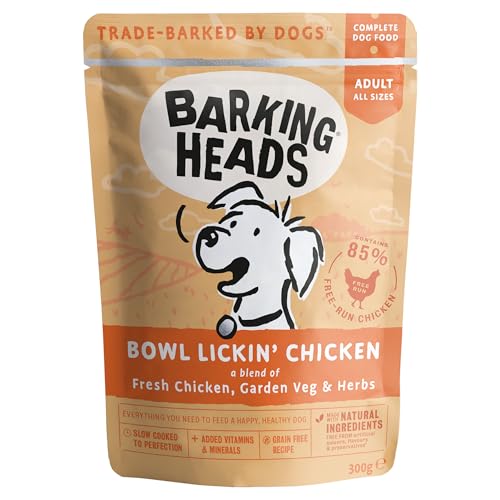 Barking Heads Hundefutter Bowl Lickin' Chicken - Dieses Nassfutter besteht aus 85% freilaufenden Hühnern, ohne künstliche Geschmacksverstärker, 10 x 300g Barking Heads Hundefutter Bowl Lickin' Chicken - Dieses Nassfutter besteht aus 85% freilaufenden Hühnern, ohne künstliche Geschmacksverstärker, 10 x 300g von Barking Heads