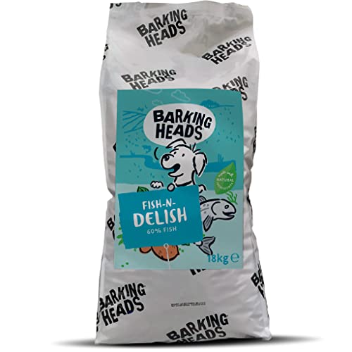 Barking Heads Hundefutter Trocken Getreidefrei - Köstlicher Fisch - 100% Natürlich, Lachs und Forelle, ohne künstliche Geschmacksverstärker, für ein schönes Fell, 18kg von Barking Heads