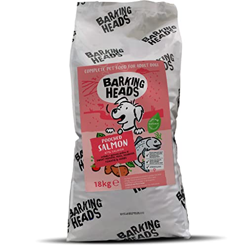 Barking Heads Hundefutter Trocken Getreidefrei - Lachender Lachs - 100% Natürlich, Lachs, ohne künstliche Geschmacksverstärker, für ein schönes Fell, 18kg von Barking Heads