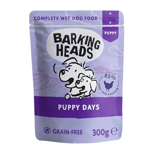 Barking Heads Puppy Days Hundefutter Nassfutter für Hunde mit 85% Natürlichem Hühnerfleisch, Ohne Künstliche Aromen, Natürliche Tiernahrung für Welpen, Hundefutter Getreidefrei (10 x 300 g) von Barking Heads