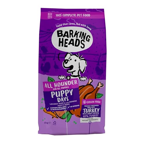 Barking Heads Puppy Days Trockenfutter für Welpen, 100% Natürliches Hundetrockenfutter mit Huhn und Lachs, Natürliche Tiernahrung für Welpen Aller Rassen, Hundefutter Getreidefrei, 6 kg Barking Heads Puppy Days Trockenfutter für Welpen, 100% Natürliches Hundetrockenfutter mit Huhn und Lachs, Natürliche Tiernahrung für Welpen Aller Rassen, Hundefutter Getreidefrei, 6 kg von Barking Heads