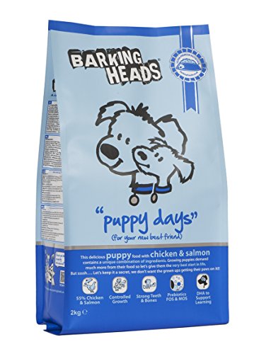 Barking Heads Welpenfutter Trocken Getreidefrei - Welpentage - 100 Natürlich, Huhn und Lachs, Hundefutter Junior, für starke Zähne und Knochen, 18kg von Barking Heads