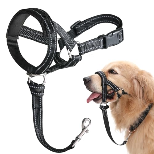 BARKLESS Hundehalfter, kein Ziehen, Kopfhalfter mit weicher Polsterung, reflektierendes weich gepolstertes Schnauzengeschirr für große Hunde, Labrador, Golden Retriever, Deutscher Schäferhund BARKLESS Hundehalfter, kein Ziehen, Kopfhalfter mit weicher Polsterung, reflektierendes weich gepolstertes Schnauzengeschirr für große Hunde, Labrador, Golden Retriever, Deutscher Schäferhund von Barkless