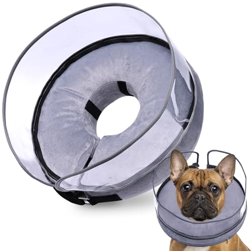 BARKLESS Hundekegel, aufblasbarer Hundekegel nach Operationen für kleine, mittelgroße Rassen, weiches Operationshalsband mit verbessertem Anti-Leckschutz für Haustiere, patentiertes schützendes von Barkless