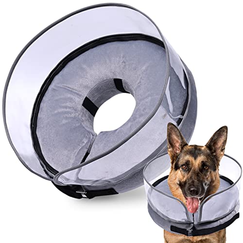BARKLESS Hundekegel, aufblasbarer Hundekegel nach Operationen für kleine, weiche Kegel mit verbessertem Anti-Leck-Schutzschild für Haustiere, schützendes Hunde-Donut-Halsband von Barkless
