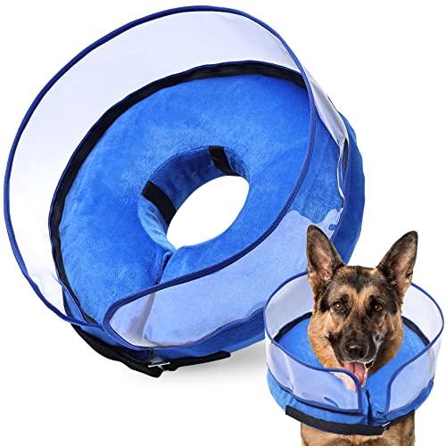 BARKLESS Hundekegel, aufblasbarer Hundekegel nach Operationen für kleine, weiche Kegel mit verbessertem Anti-Leck-Schutzschild für Haustiere, schützendes Hunde-Donut-Halsband von Barkless