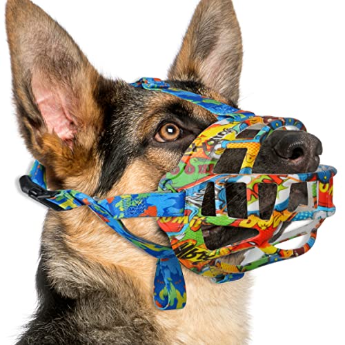 BARKLESS Hundemaulkorb, Silikonkorb für kleine, mittelgroße und große Hunde, weiche Käfig-Mundabdeckung verhindert Beißen und Kauen, ermöglicht Trinkhecheln, geeignet für Deutscher Schäferhund BARKLESS Hundemaulkorb, Silikonkorb für kleine, mittelgroße und große Hunde, weiche Käfig-Mundabdeckung verhindert Beißen und Kauen, ermöglicht Trinkhecheln, geeignet für Deutscher Schäferhund von Barkless