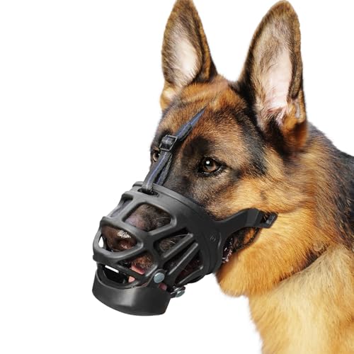 BARKLESS Korbmaulkorb für große Hunde, humaner Maulkorb zur Verhinderung von Beißen und Schnitzen, Snap-on Leckerli-Abdeckung hilft Hunden, sich an die Mundbedeckung zu gewöhnen, verstellbarer BARKLESS Korbmaulkorb für große Hunde, humaner Maulkorb zur Verhinderung von Beißen und Schnitzen, Snap-on Leckerli-Abdeckung hilft Hunden, sich an die Mundbedeckung zu gewöhnen, verstellbarer von Barkless