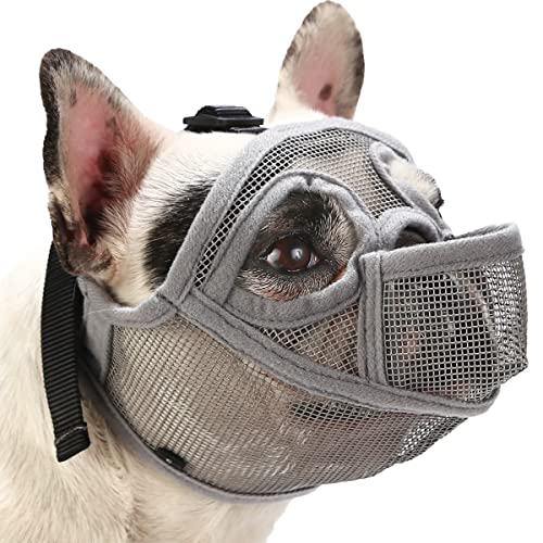 BARKLESS Maulkorb für französische Bulldogge, kurze Schnauze, Maulkorb für Shih Tzu Englische Bulldogge, Netz-Hundemaulkorb mit Zunge heraus Design, flacher Maulkorb für Hunde, zum Beißen, Kauen und BARKLESS Maulkorb für französische Bulldogge, kurze Schnauze, Maulkorb für Shih Tzu Englische Bulldogge, Netz-Hundemaulkorb mit Zunge heraus Design, flacher Maulkorb für Hunde, zum Beißen, Kauen und von Barkless