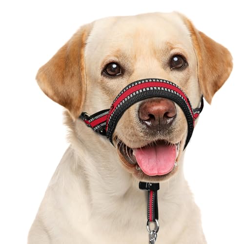 BARKLESS Weiches Hundehalfter, patentiert, gepolstert, kein Ziehen, Nasen-Halfter mit Sicherheitsglied für mittelgroße und große Hunde, verstellbare Maulkorb-Leine, einfache Kontrolle beim von Barkless