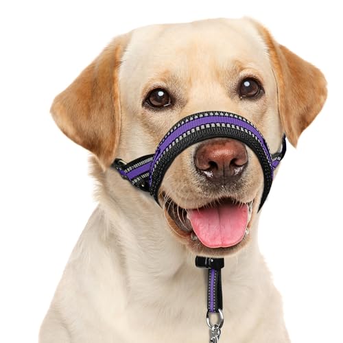 BARKLESS Weiches Hundehalfter, patentiert, gepolstert, kein Ziehen, Nasen-Halfter mit Sicherheitsglied für mittelgroße und große Hunde, verstellbare Maulkorb-Leine, einfache Kontrolle beim von Barkless