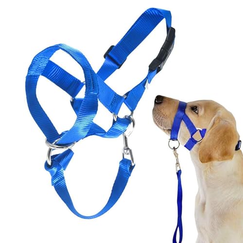Barkless Dog Head Collar, No Pull Training Tool for Dogs on Walks, Includes Free Training Guide, 5 (L, Blue) von Barkless